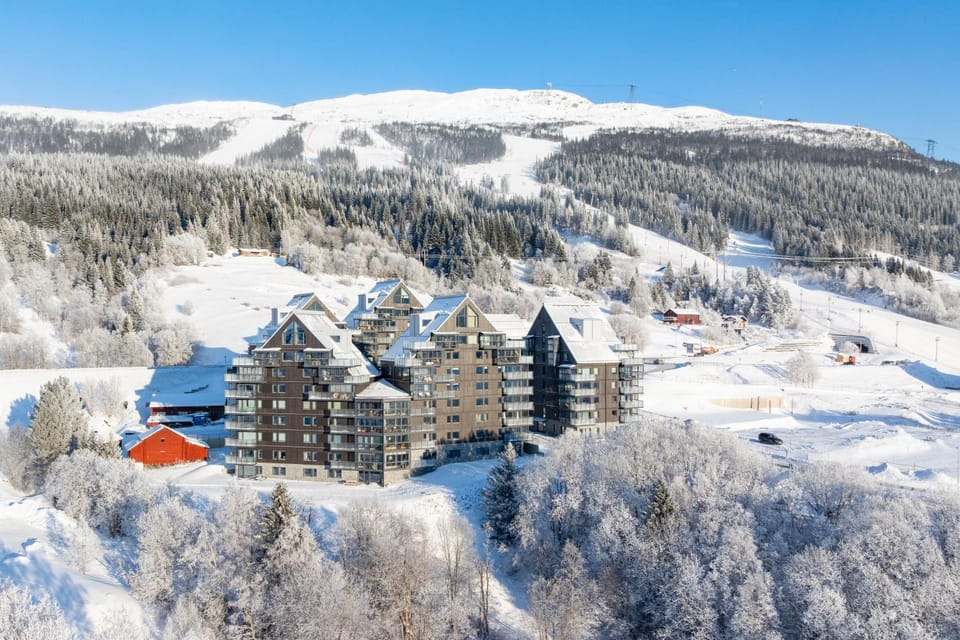 Property building, Nearby landmark, Winter, Mountain view