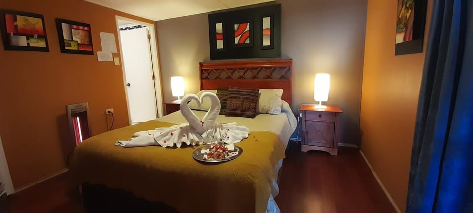 Photo of the whole room, Bedroom, towels