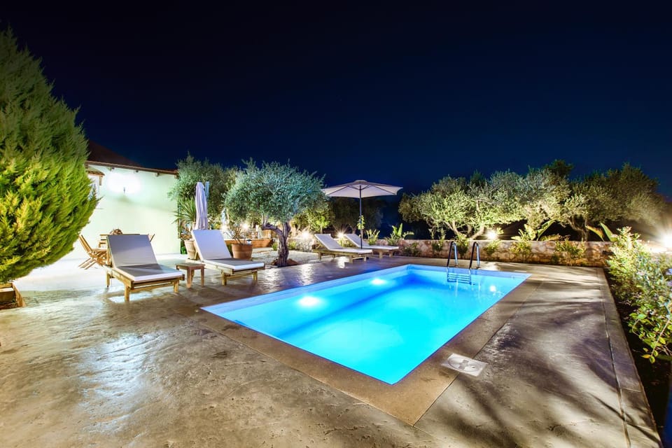 Night, Pool view, Swimming pool