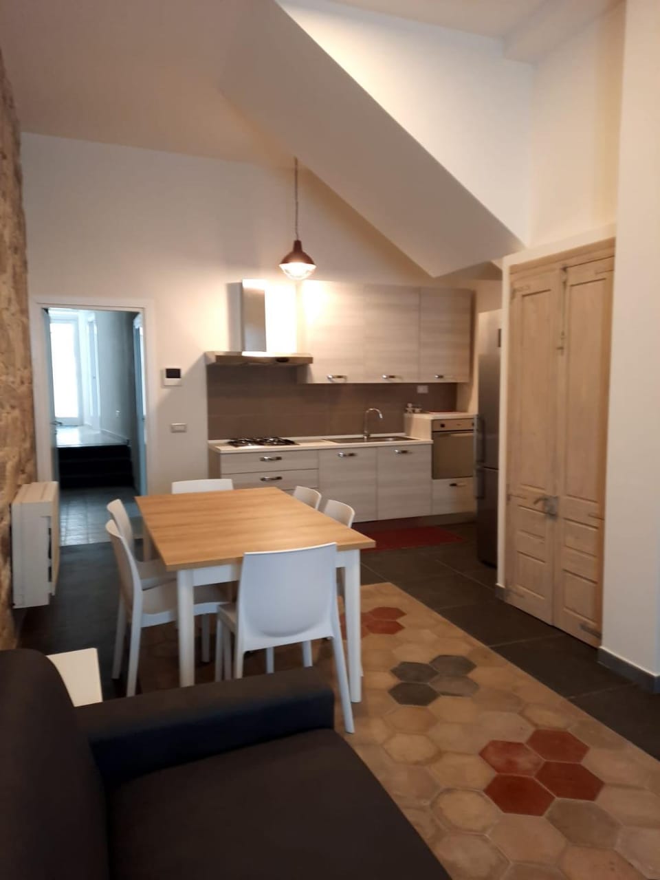 Kitchen or kitchenette, Living room, Dining area