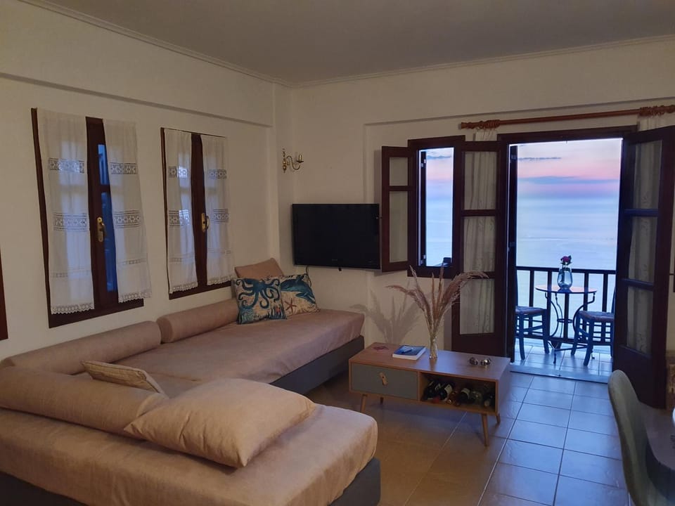 Living room, Seating area, Sea view