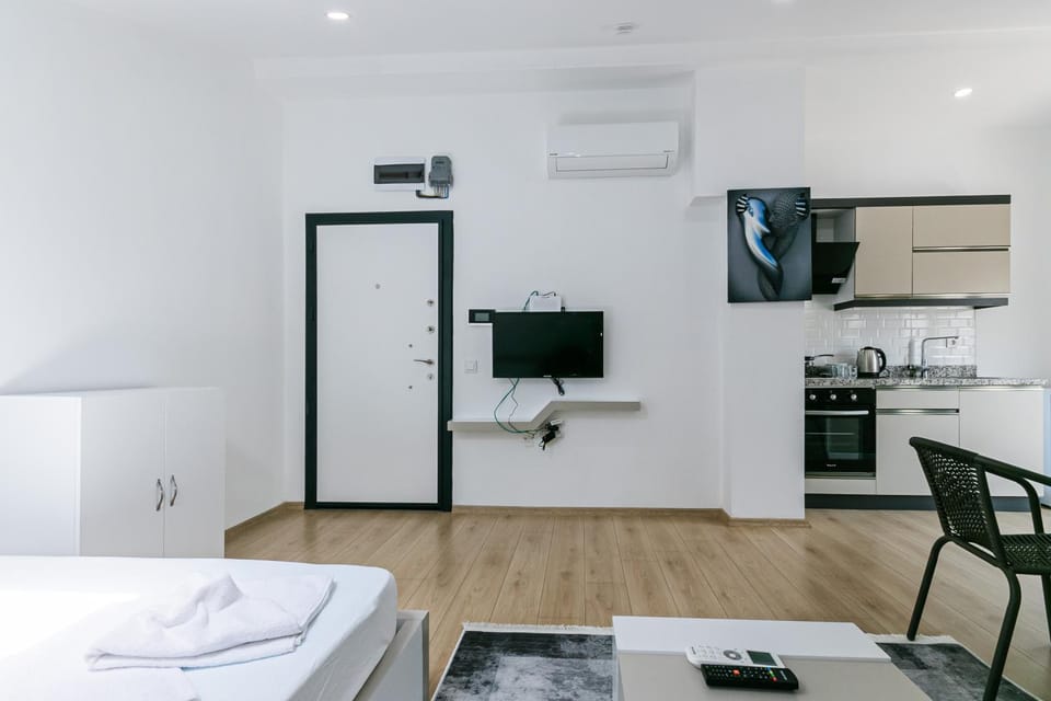 TV and multimedia, Kitchen or kitchenette, Photo of the whole room, Seating area