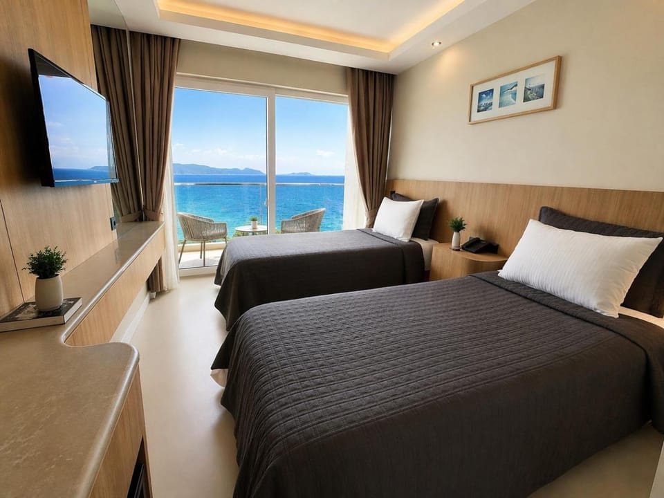 Bed, TV and multimedia, Photo of the whole room, Bedroom, Sea view