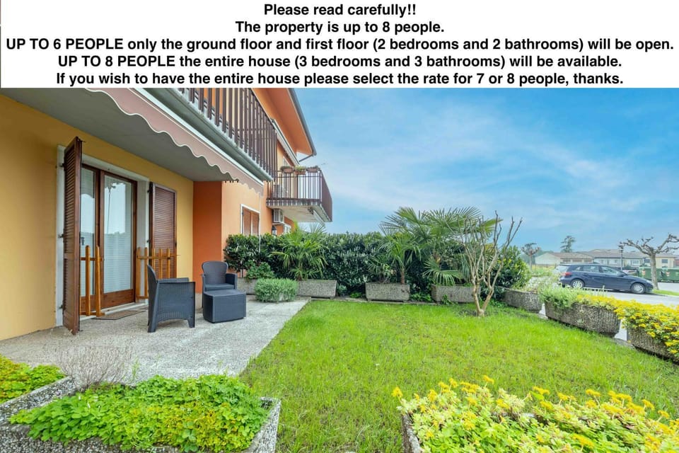 Property building, Garden, Text overlay, Garden view, Parking