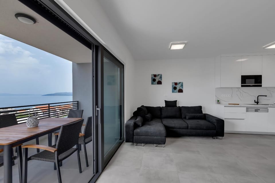 Living room, Seating area, Sea view