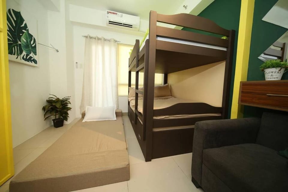 Bed, Bedroom, bunk bed, air conditioner
