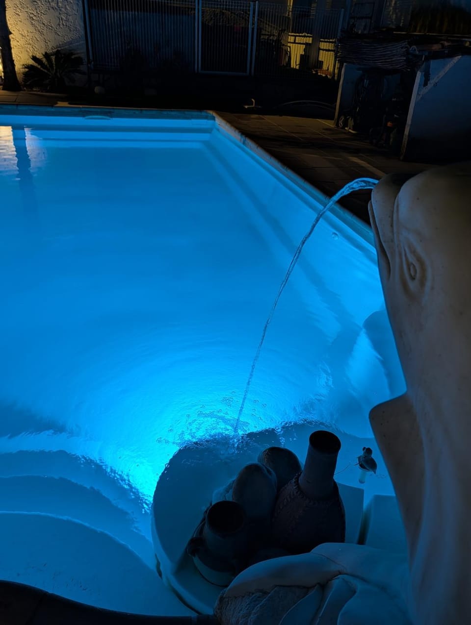 Night, Pool view, Swimming pool