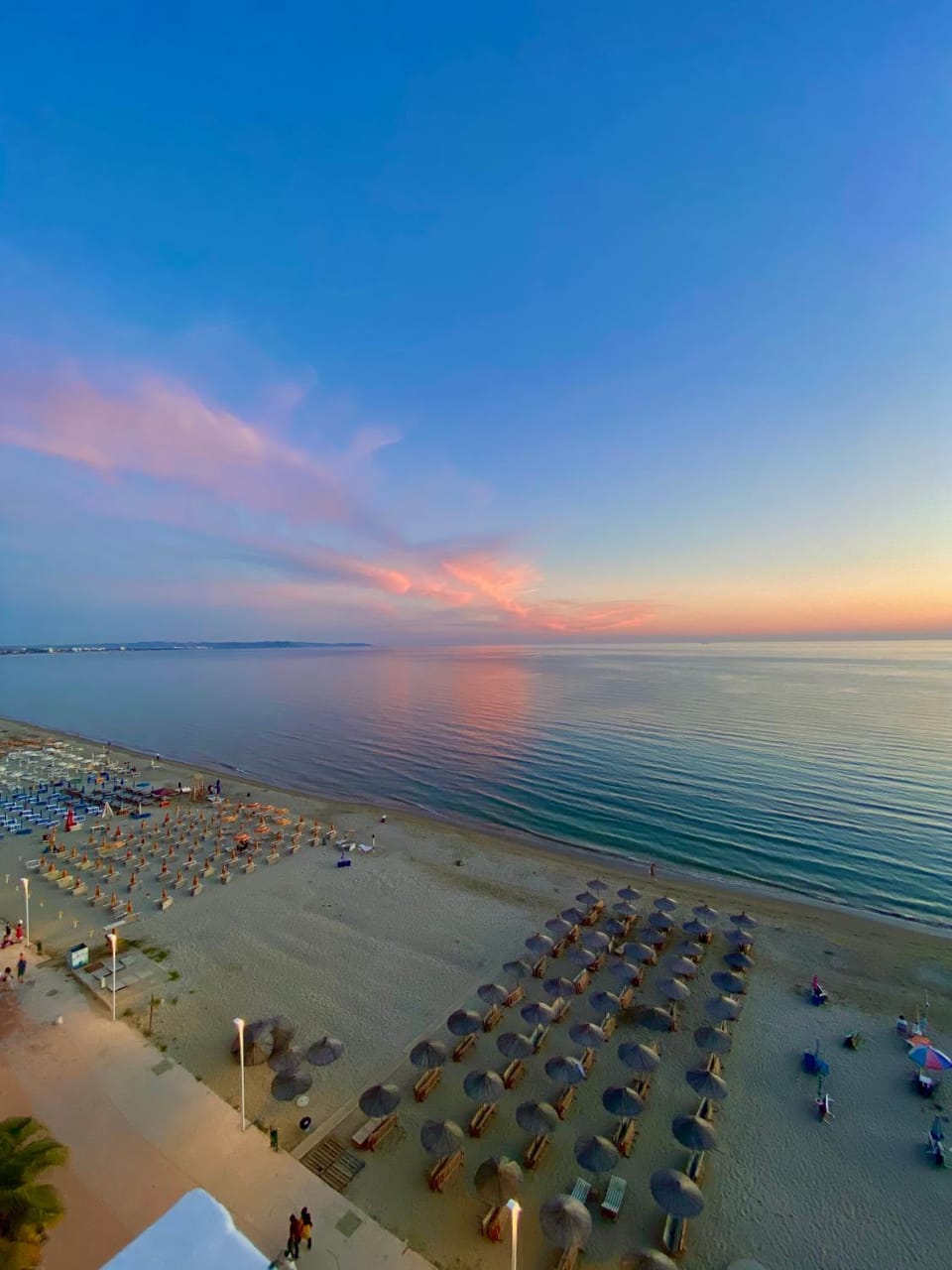 Beach, Sea view, Sunset