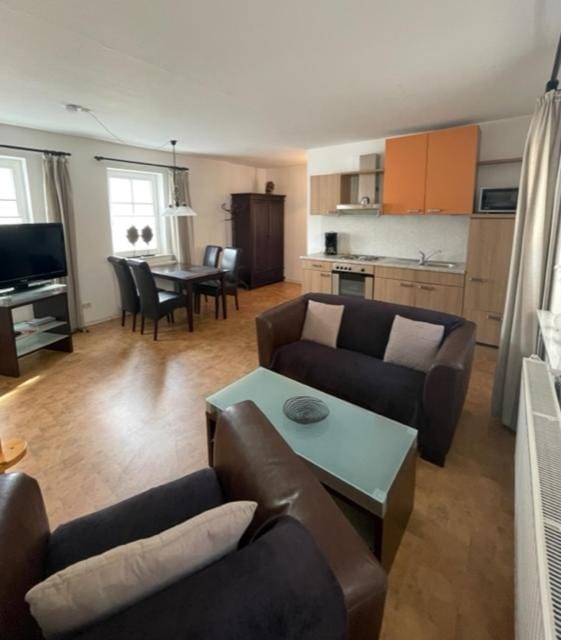 Living room, Seating area, Dining area