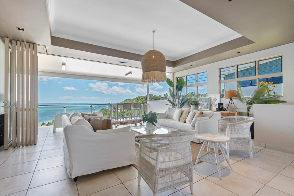 Patio, Living room, Seating area, Sea view