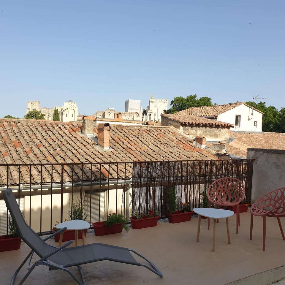 Maison intra muros, clim, terrasses avec vue sur palais jaccuzzi et garage Villa in Avignon