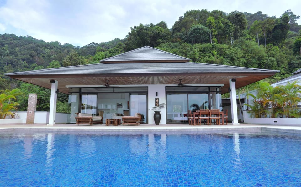 Property building, Patio, Natural landscape, Mountain view, Pool view