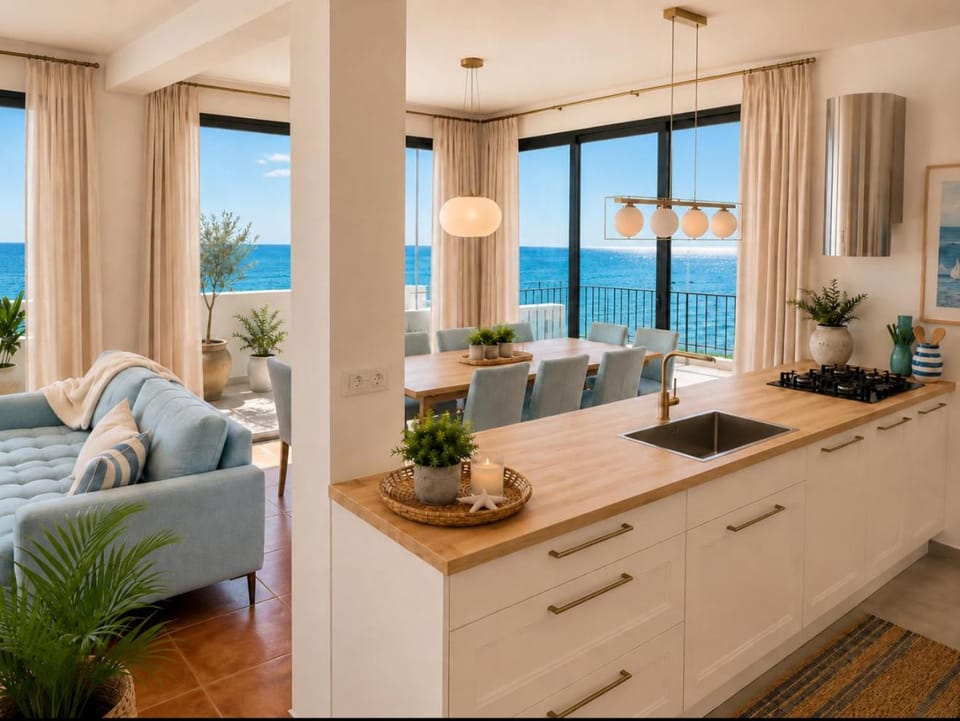 Natural landscape, Living room, Seating area, Sea view