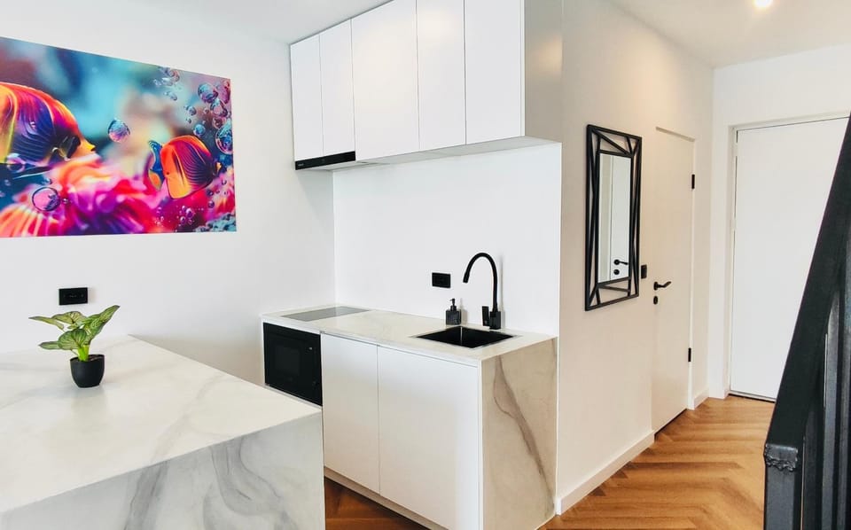 Kitchen or kitchenette, minibar