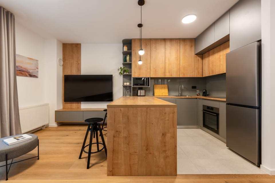 Living room, kitchen