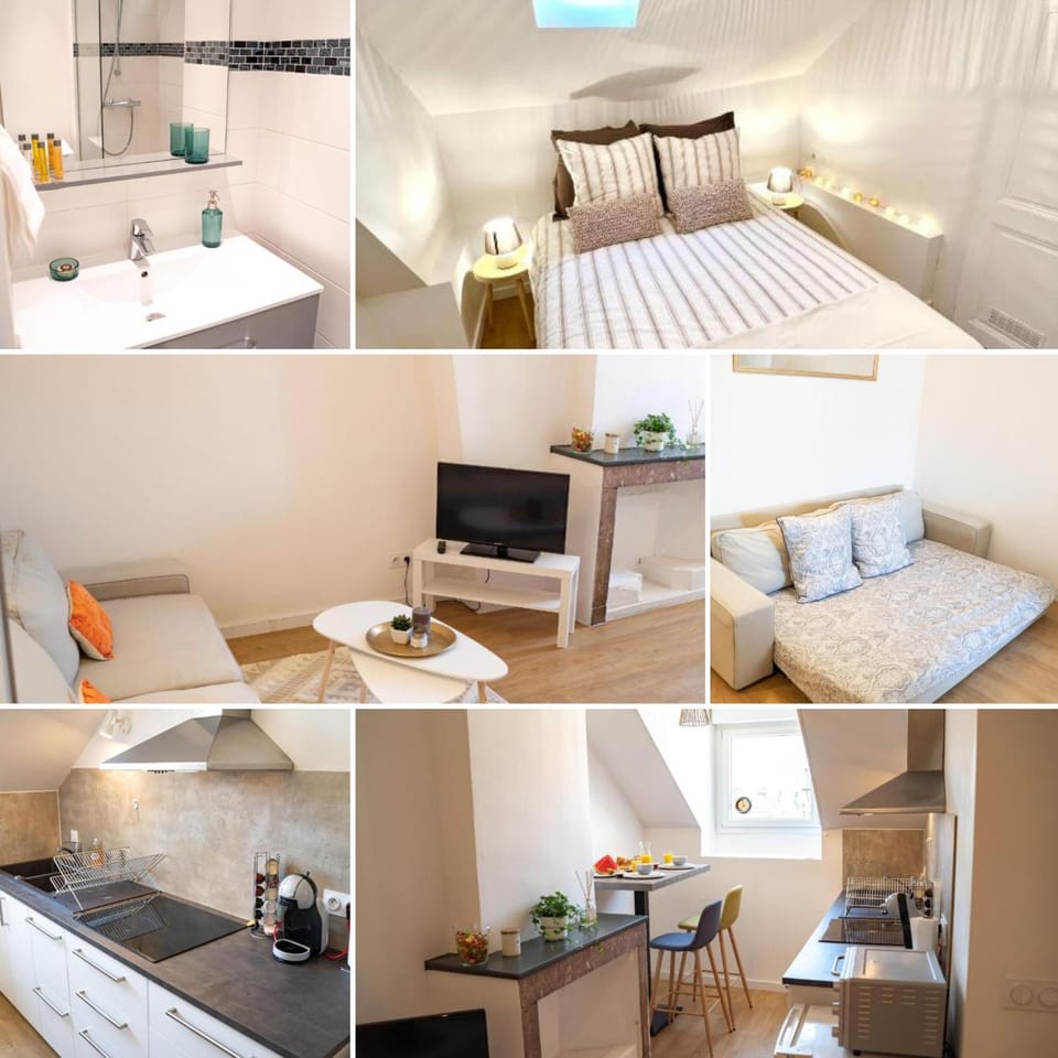 Bed, TV and multimedia, Kitchen or kitchenette, Living room, Photo of the whole room, Seating area, Bedroom