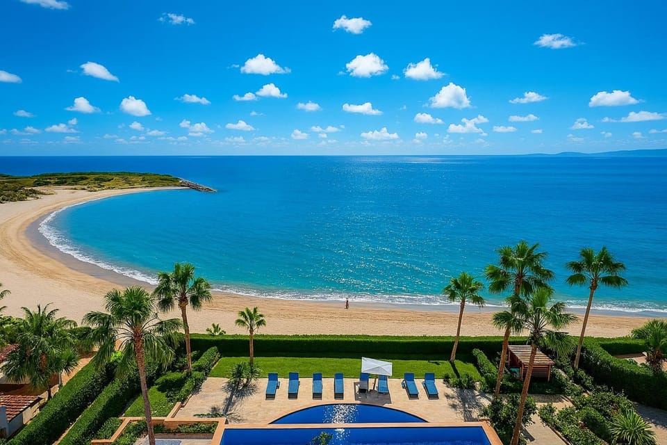 Sea view, Swimming pool, sunbed
