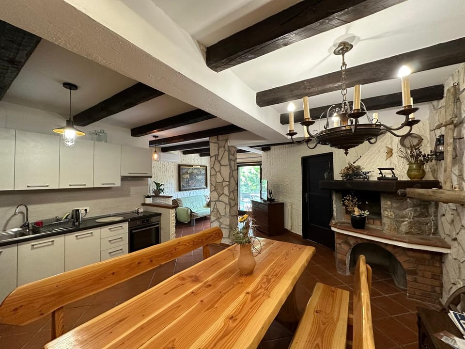 Living room, kitchen