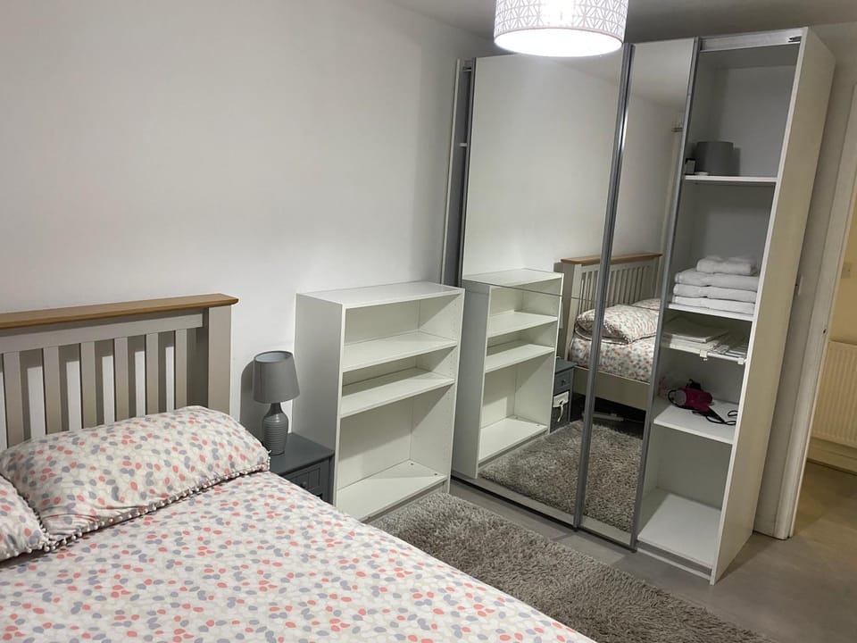 Bed, Bedroom, hair dresser, wardrobe