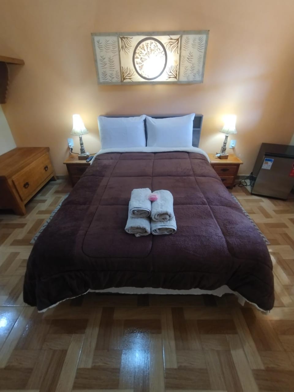 Bed, Photo of the whole room, Bedroom, towels