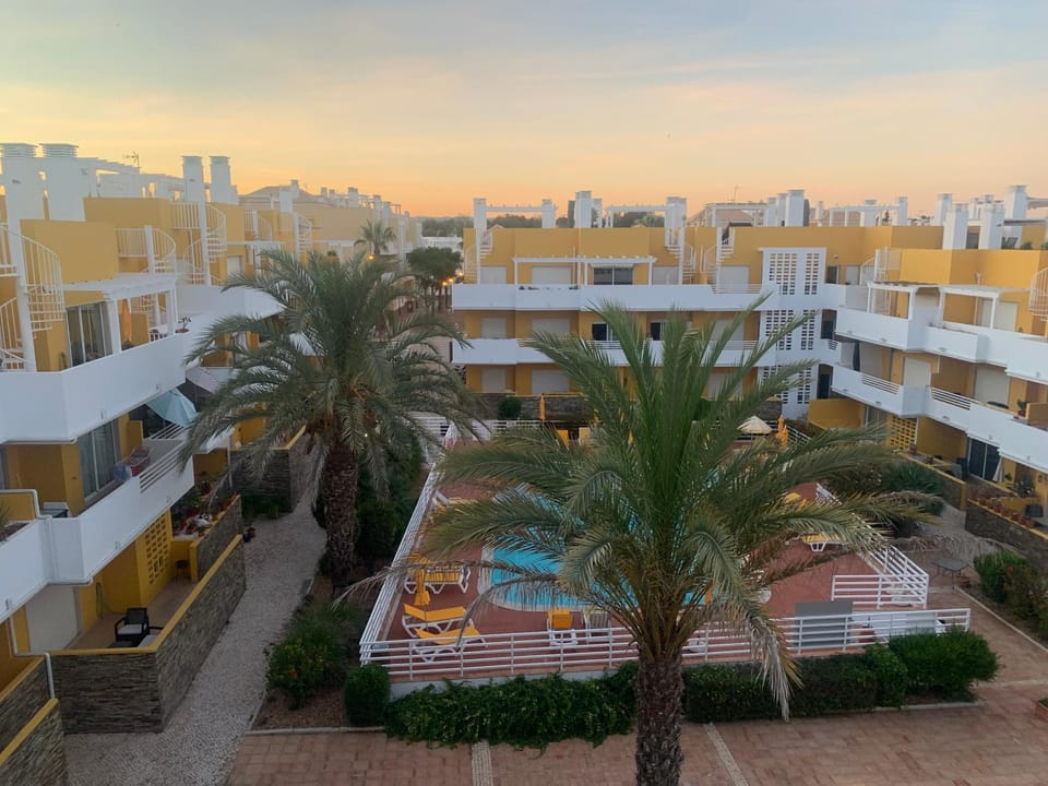 Pool view, Swimming pool, Sunset