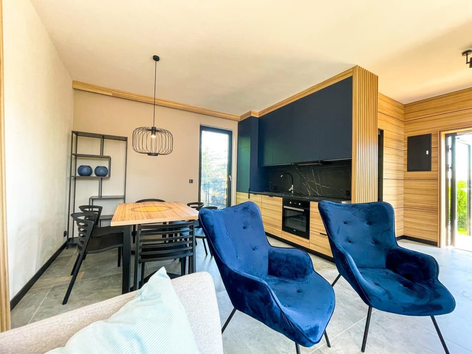 Balcony/Terrace, Kitchen or kitchenette, Living room, Seating area, Dining area, Food, pet friendly, stove