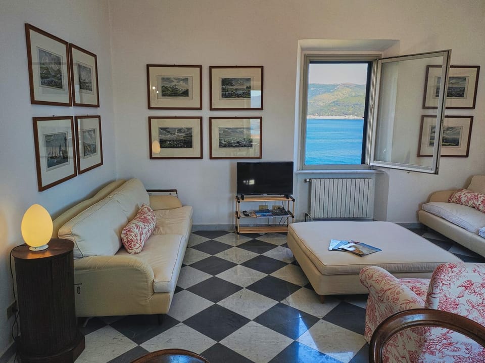 Living room, Seating area, Sea view