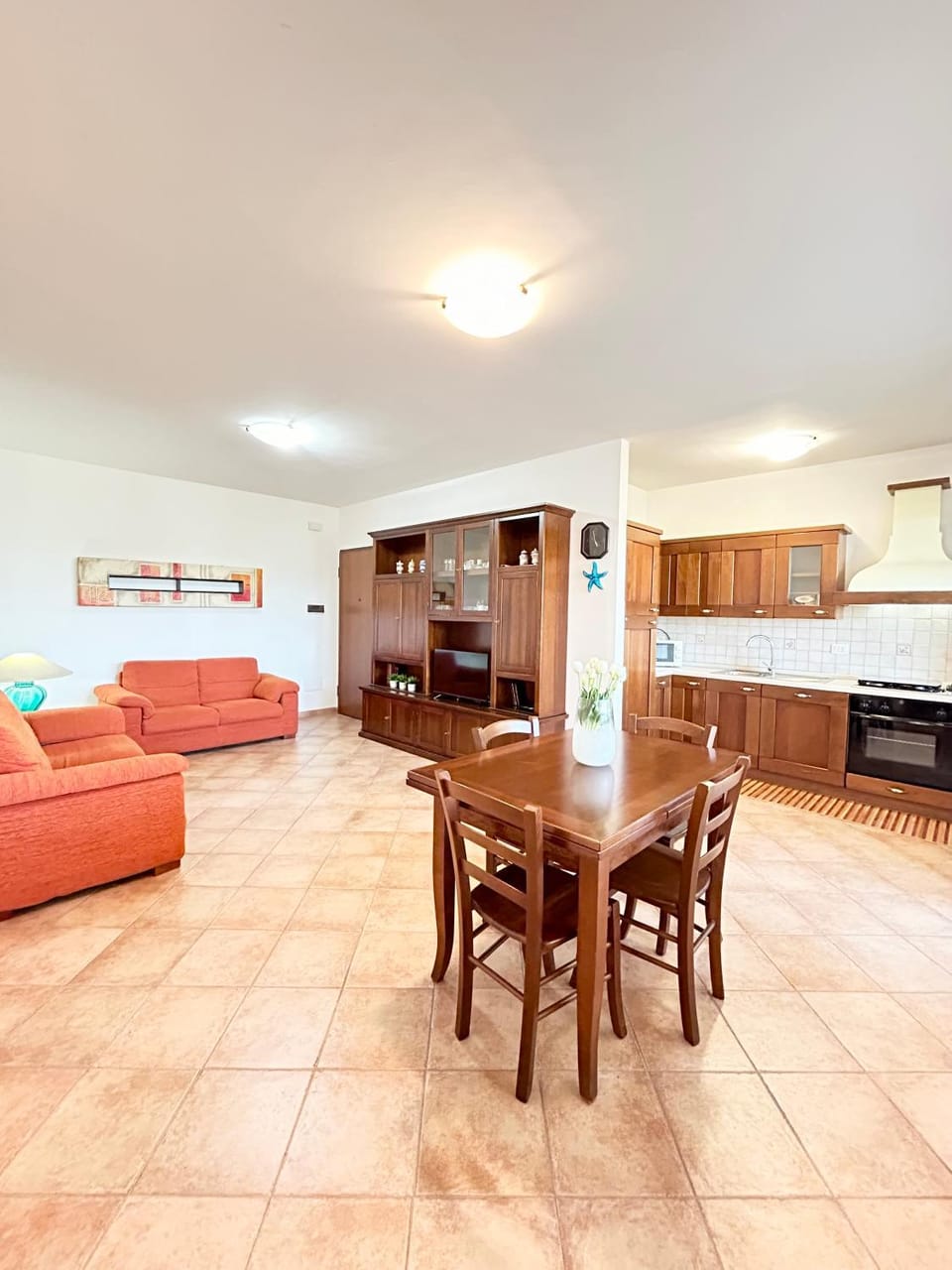 Living room, kitchen