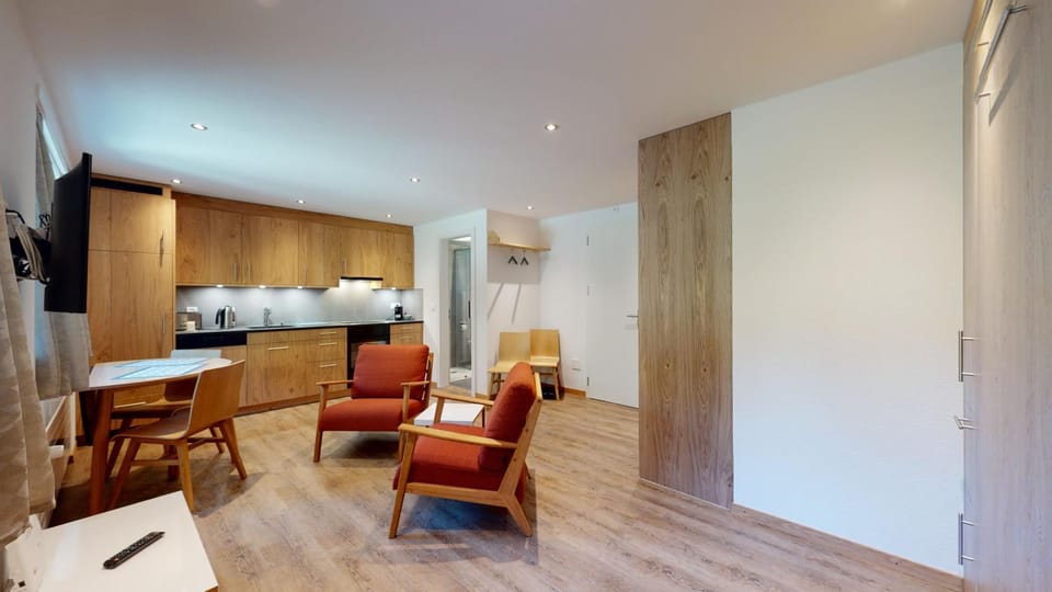 Kitchen or kitchenette, Living room, Seating area
