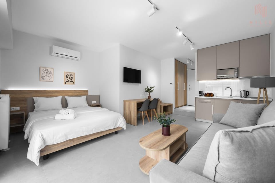 Bed, Kitchen or kitchenette, Photo of the whole room, Seating area, Bedroom