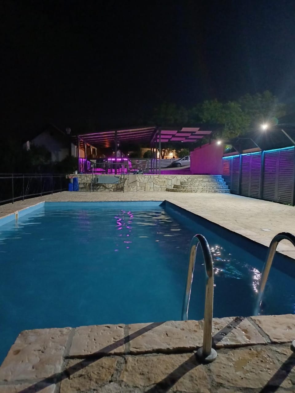Night, Pool view, Swimming pool