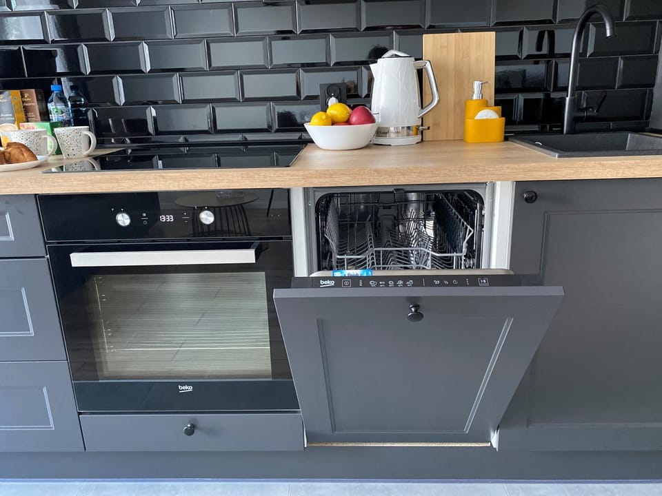 Kitchen or kitchenette, dishwasher