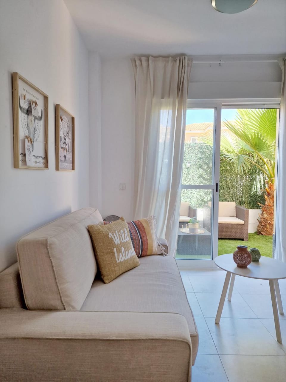 Living room, Seating area, Garden view