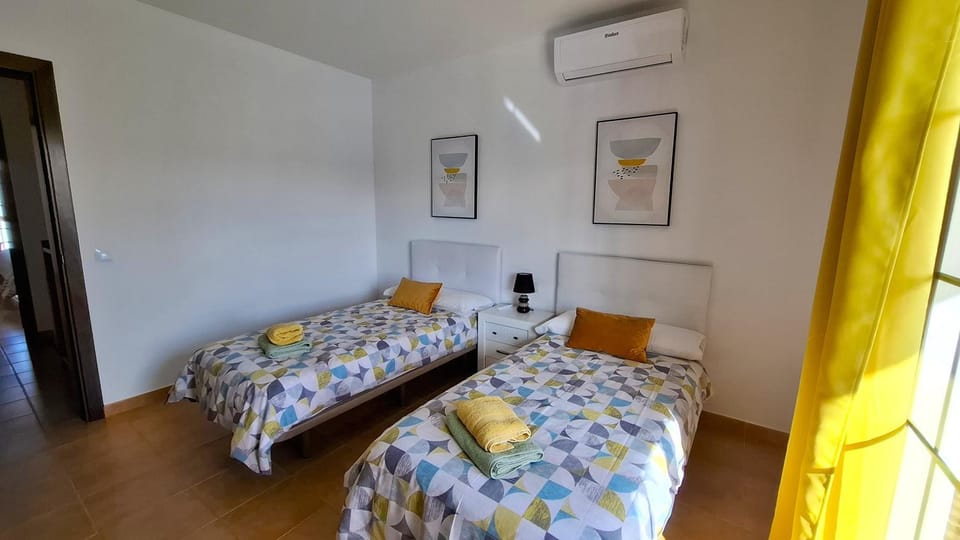 Bedroom, towels, air conditioner