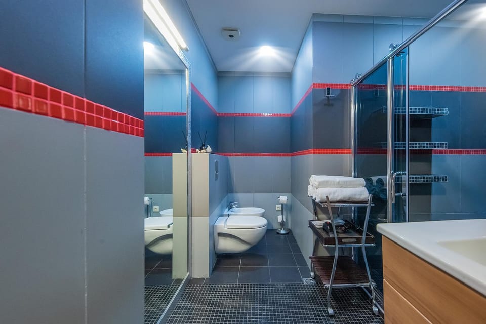 Shower, Toilet, towels