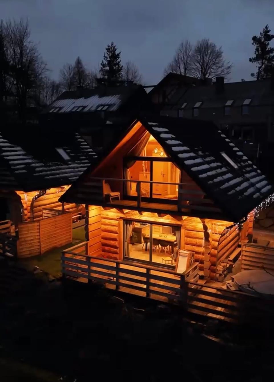 Property building, Night, Winter