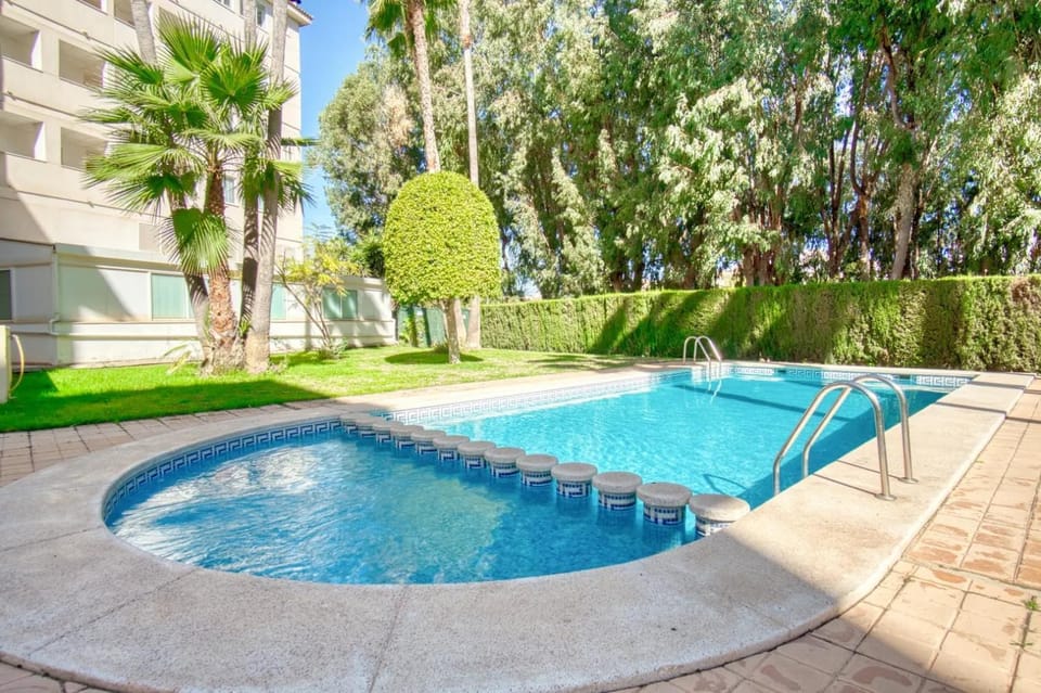 Property building, Spring, Day, Garden, Garden view, Pool view, Swimming pool