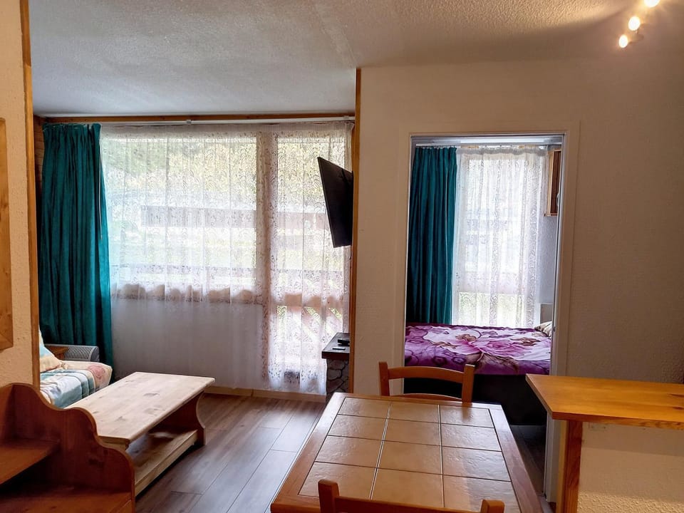 Appartement rénové 2 pièces, centre station, piscine, animaux admis Apartment in Mâcot-la-Plagne