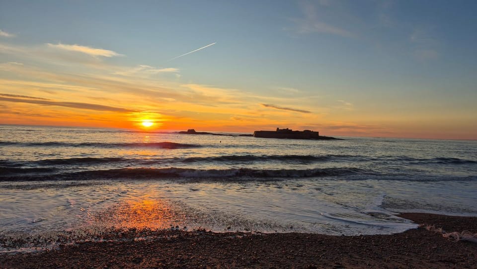 Natural landscape, Beach, Sunset