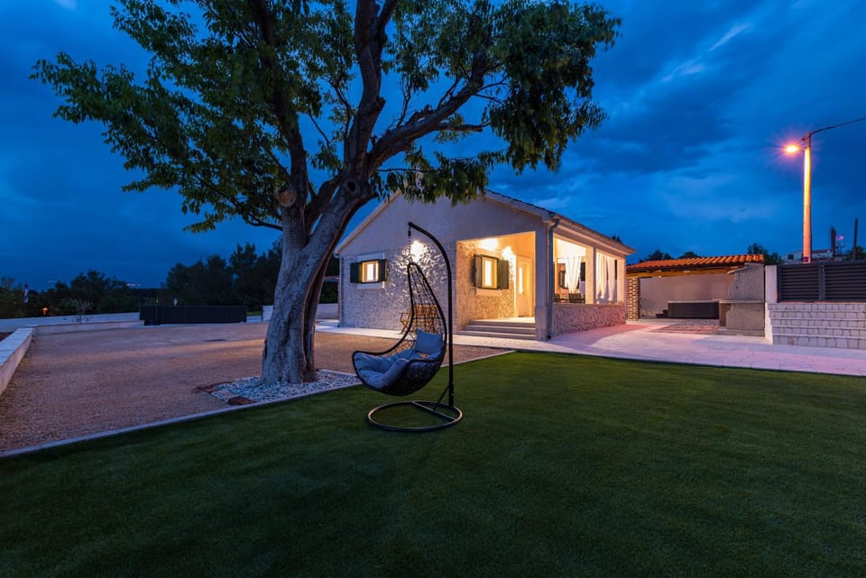 Property building, Night, Garden, sunbed