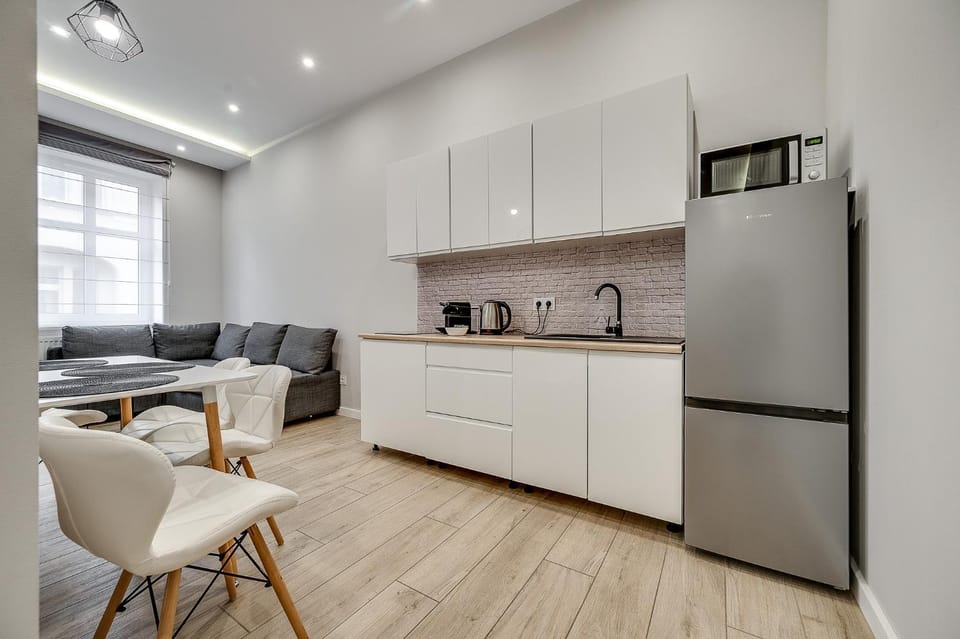 Kitchen or kitchenette, Living room, Dining area