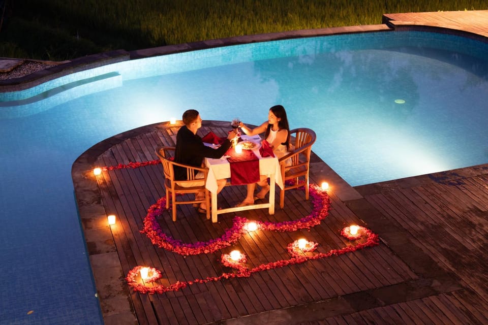 Patio, Night, People, Natural landscape, Food and drinks, Dining area, Guests, Pool view, Swimming pool, Drinks, group of guests, sunbed