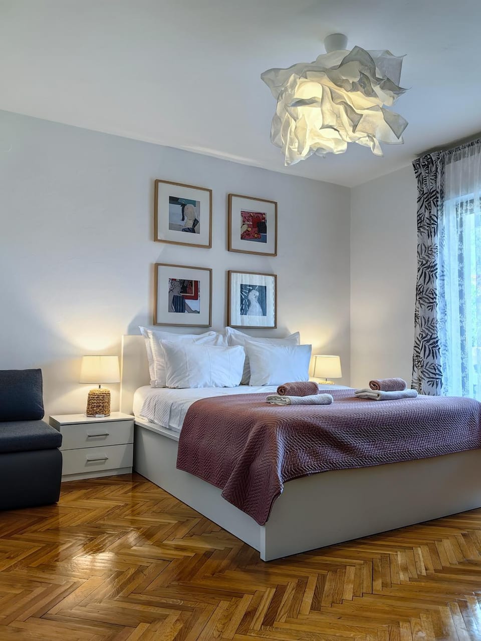 Bed, Balcony/Terrace, Bedroom, Garden view, Quiet street view, Inner courtyard view, flat iron, towels