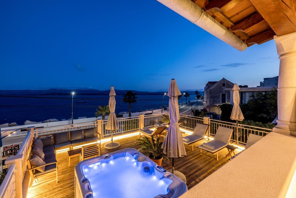 Patio, Night, View (from property/room), Balcony/Terrace, Sea view