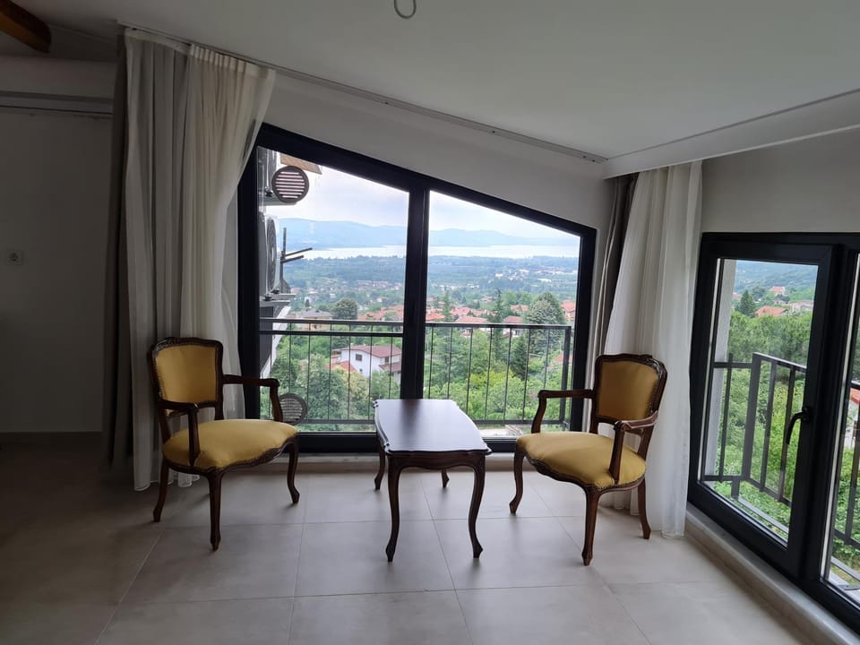 Living room, Seating area, Lake view