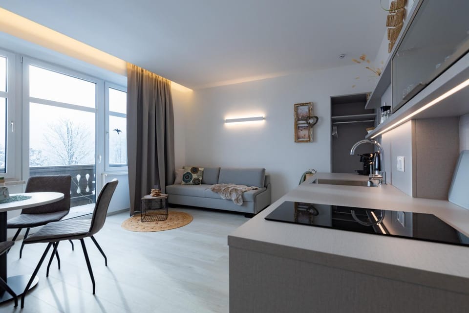 Kitchen or kitchenette, Living room, Dining area
