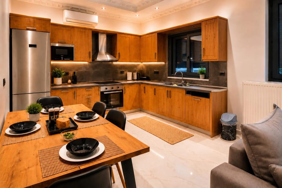 Kitchen or kitchenette, Living room, Dining area, dishwasher, oven, stove