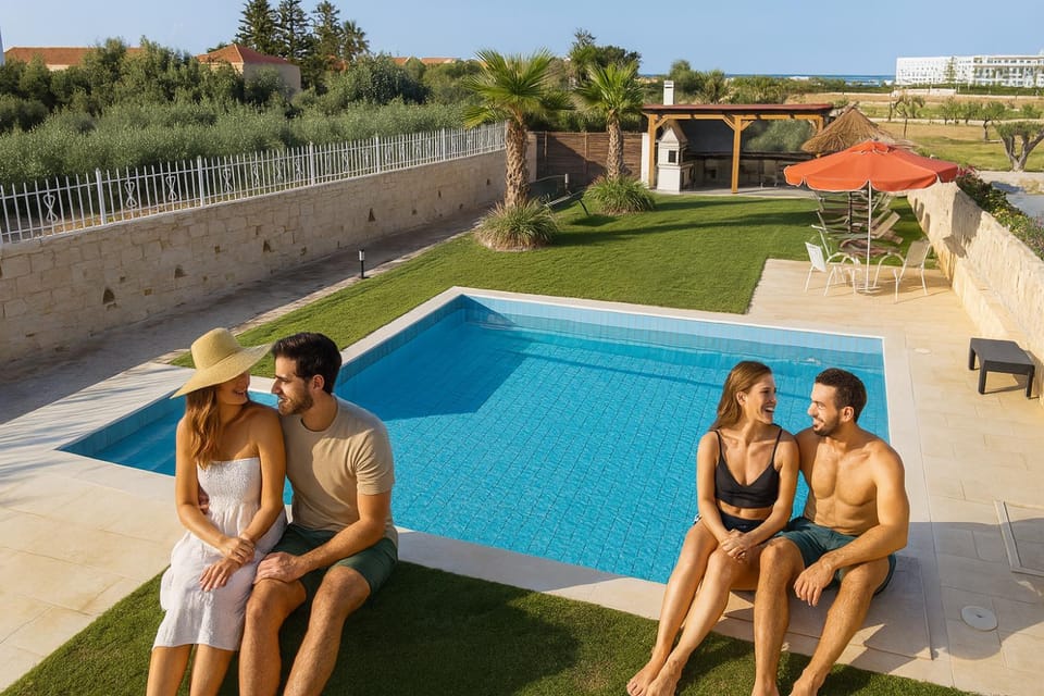 Natural landscape, group of guests