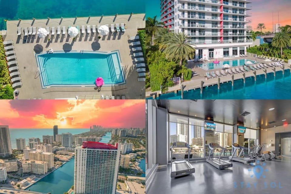 Infinite View and Balcony with Pool, Gym, Near Beach Apartment in Hallandale Beach
