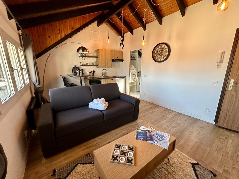 Bed, Living room, Photo of the whole room, Seating area, Bedroom